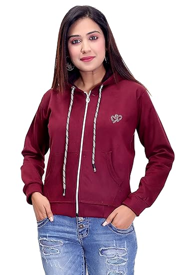 Elendra jeans Girls Fleece Zipper Hoodie Jacket