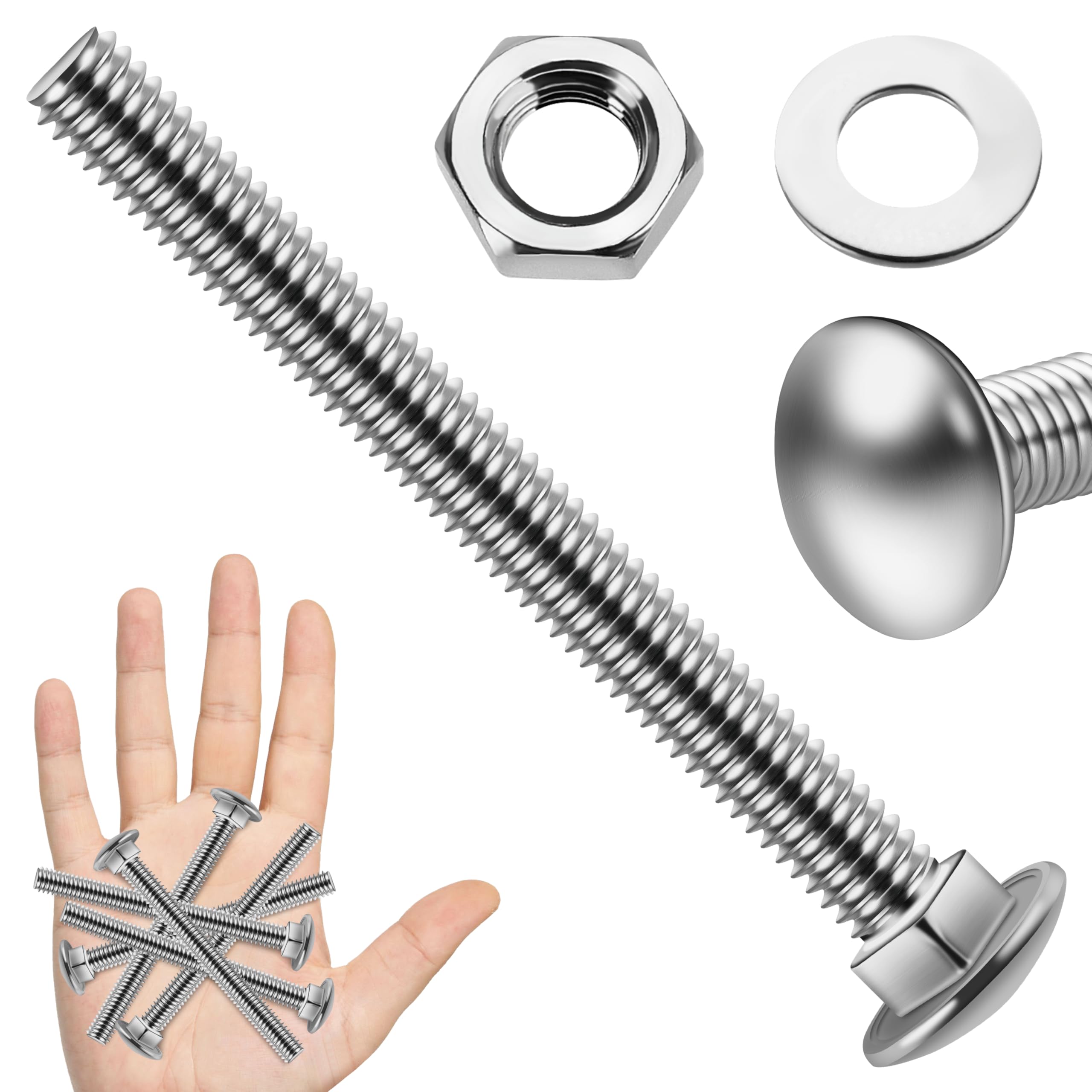 Stainless Steel Carriage Bolts - 20 Sets 1/4-20 -30