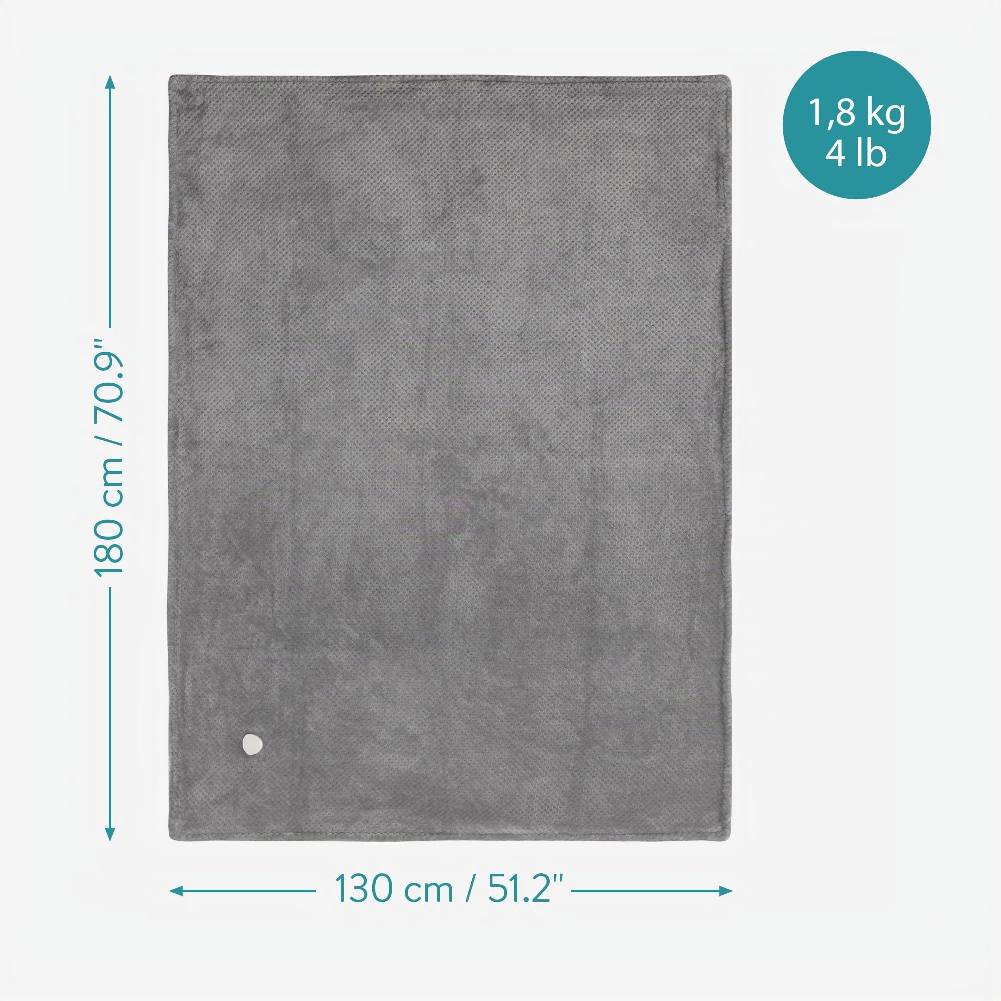 Navaris Coperta Termica Matrimoniale 180x130cm - Termocoperta Elettrica 3 Livelli Riscaldamento - Scaldaletto Spegnimento Automatico - Grigio