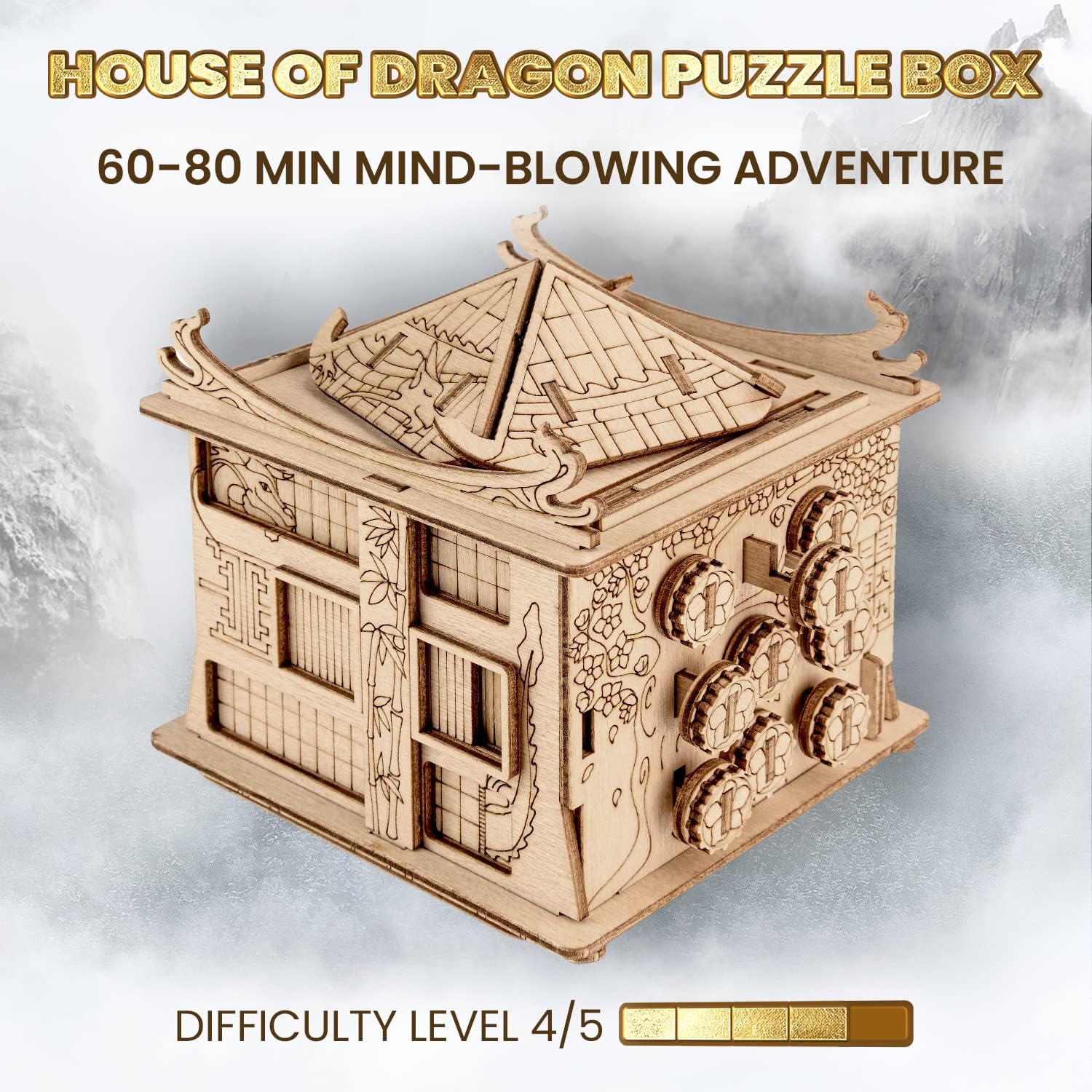 ESC WELT Brainteasers Set - Brain Teaser Puzzles for Adults & Kids - Puzzle Box with Hidden Compartment - Wooden Brain Puzzles - Puzzle Box - Escape Room in a Box - Wooden Puzzle Boxes : Toys & Games
