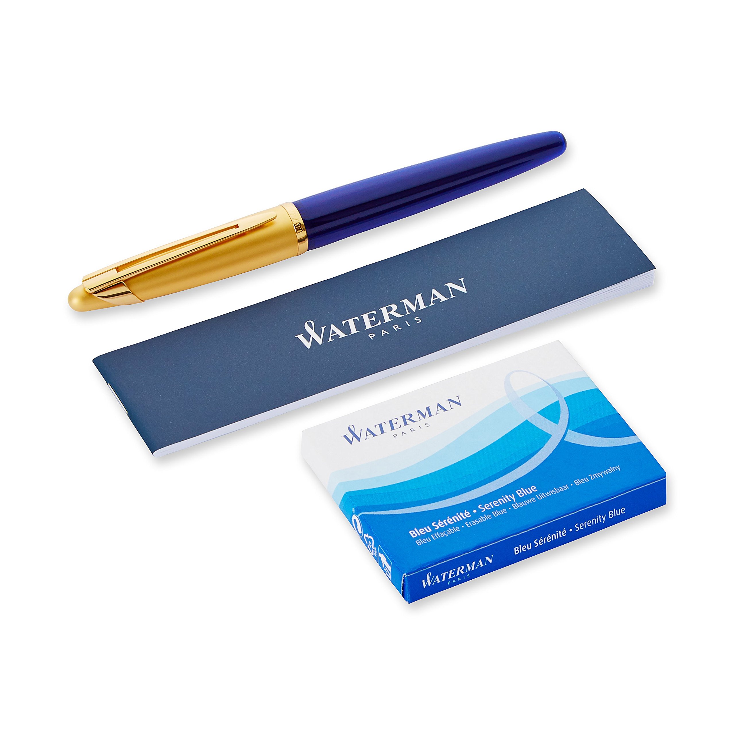 Waterman Edson Sapphire Blue Gold Trim (GT) Fountain Pen Medium