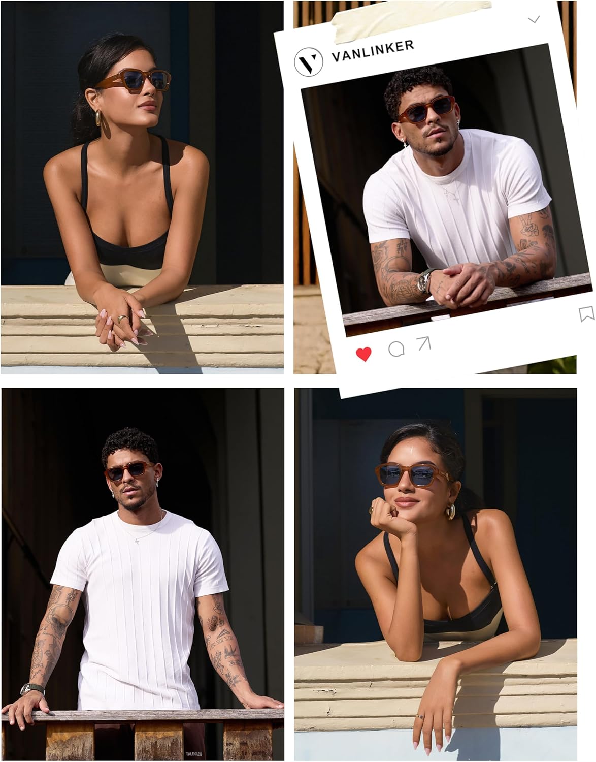 VANLINKER Retro Vintage Polarized Trendy Small Square Sunglasses for Women Men 2025 Fashion Shades VL9858 - Image 4