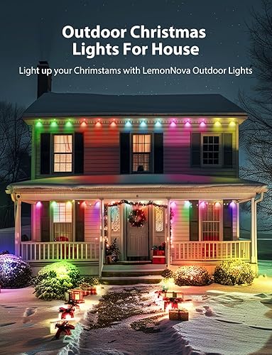Miniatura 2 de LemonNova Luces permanentes para exteriores, 50 pies con 36 luces LED de alero IP67 impermeables, luces RGB para exteriores con modos de escena de