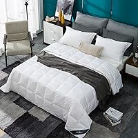 Vista 2 de Globon White Summer Down Comforter/Blanket Queen Size, Lightweight Duvet Insert for Hot Sleepers, Noiseless & Extra Soft Shell,14OZ,750 Fill Power
