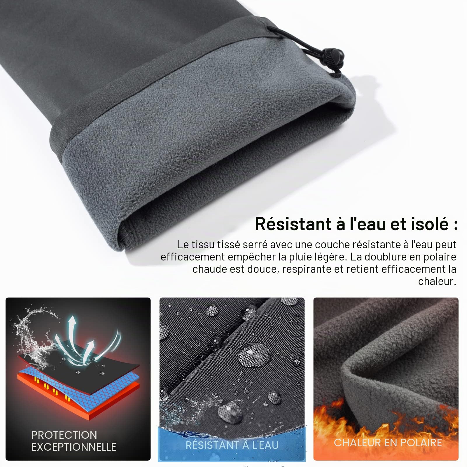 MOCOLY Pantalon Randonnée Chaud Hiver Homme pour Ski Neige Snowboard Chasse | Thermique Taille Elastique Pantalon Softshell Cargo Doublé Polaire Pantalons pour Marche Trekking Travail