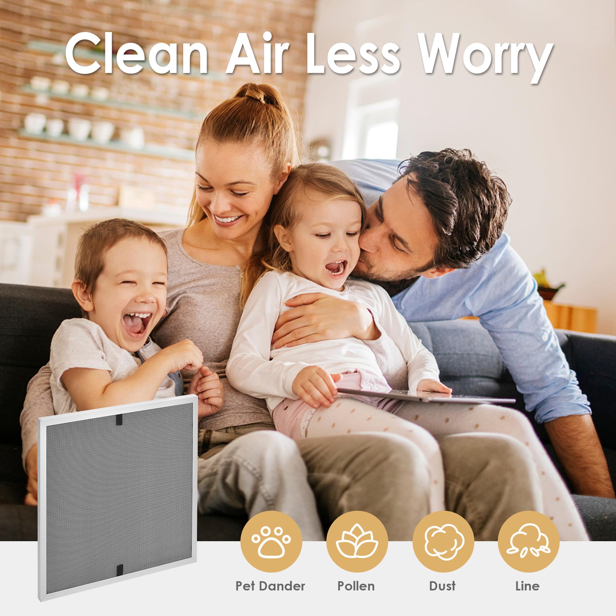 20x20x1 Furnace Filter | Montemono MERV8 Replacement Aluminum Electrostatic Air Filter Washable HVAC Filter Reusable Furnace Center AC Filters for House, 1 PCS