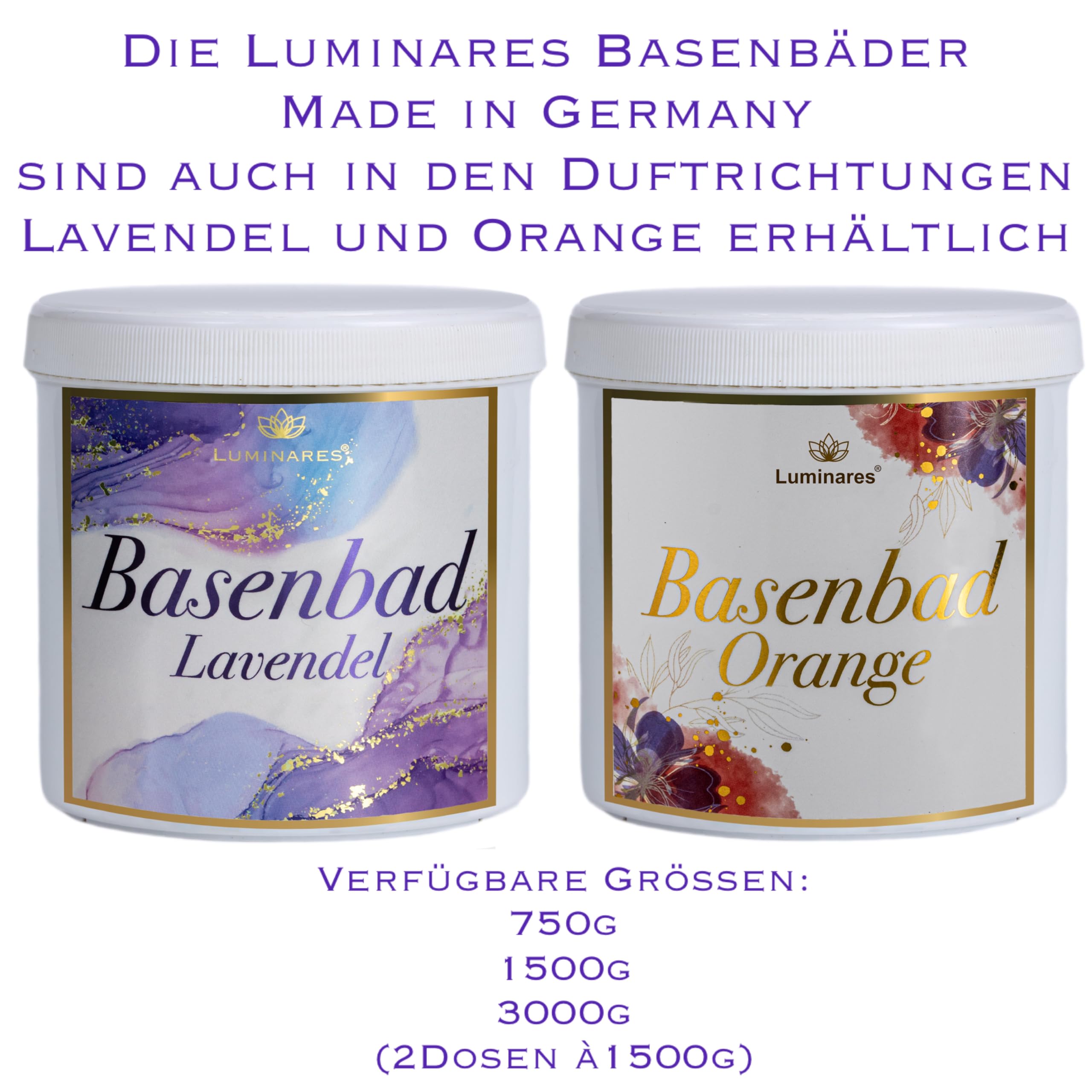 Basenbad basisches Badesalz zur Entgiftung und Entsäuerung, Geschenkidee - 750g Basenpulver für Vollbad, Fußbad, Peeling, Luminares Edelstein Basensalze