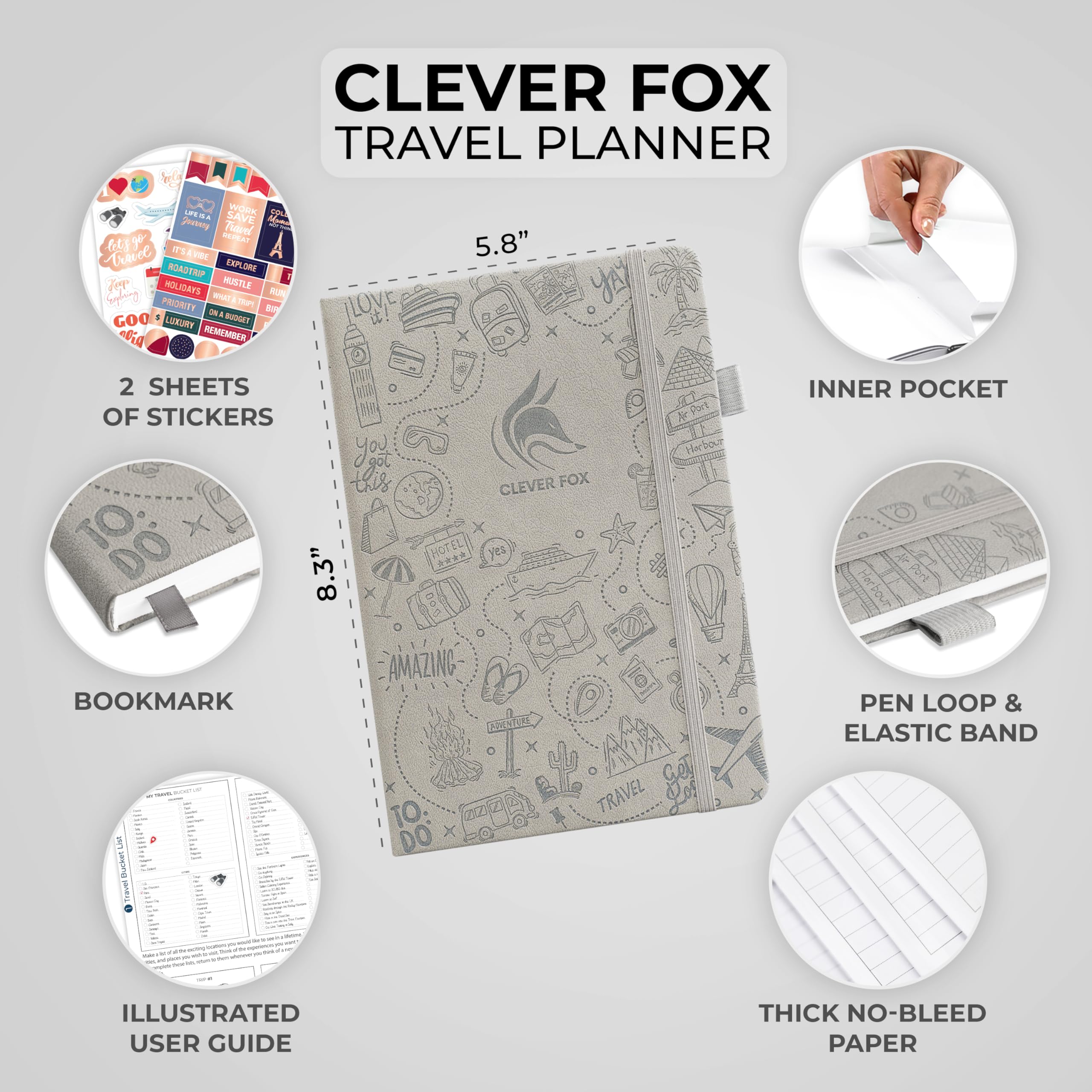 Clever Fox Travel Journal, Vacation Planner with Budget Plan, Packing List, Expense Tracker & Trip Journal - Image 2
