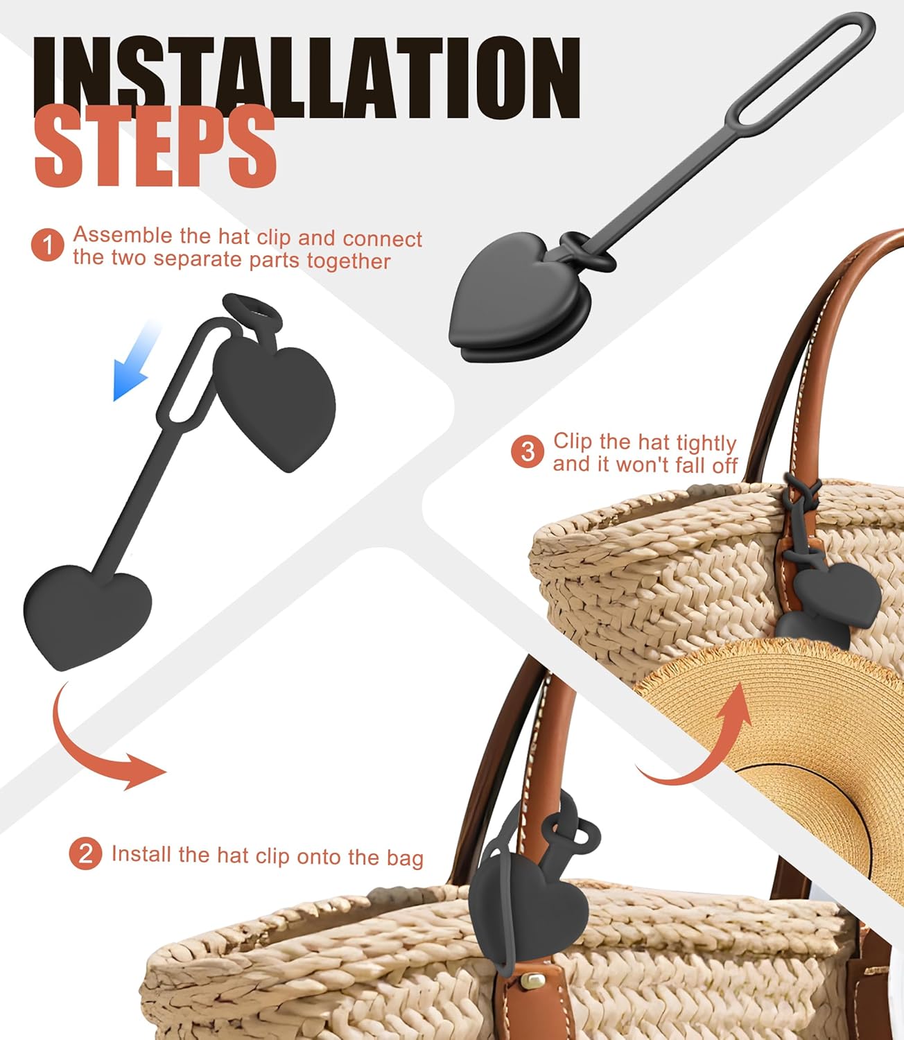 Nearockle Magnetic Hat Clip for Travel on Bag, 2Pack Silicone Adjustable Sunhat Holder Clips, Vacation Beach Essentials - Image 7