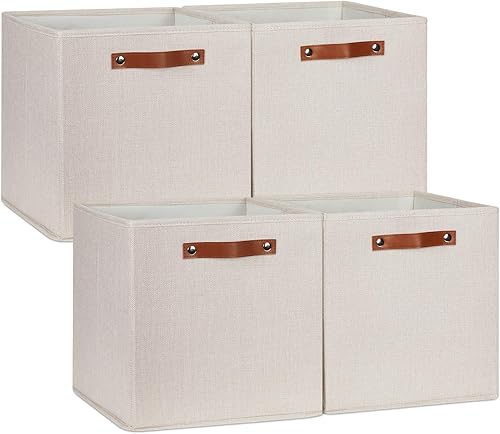 Miniatura 8 de DULLEMELO Contenedores de almacenamiento plegables de tela de 11 x 11 pulgadas para organizar estantes, cubos cuadrados de juguetes, ropa para