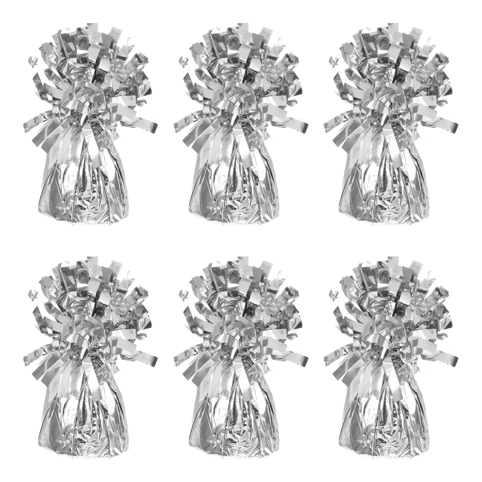 Ballongewichte 6 Stück Silber für Hochzeiten und Feiern | Pvc und Zement, Einfache Nutzung, für Junggesellinnenabschiede und Hochzeit, Dekoratives Design