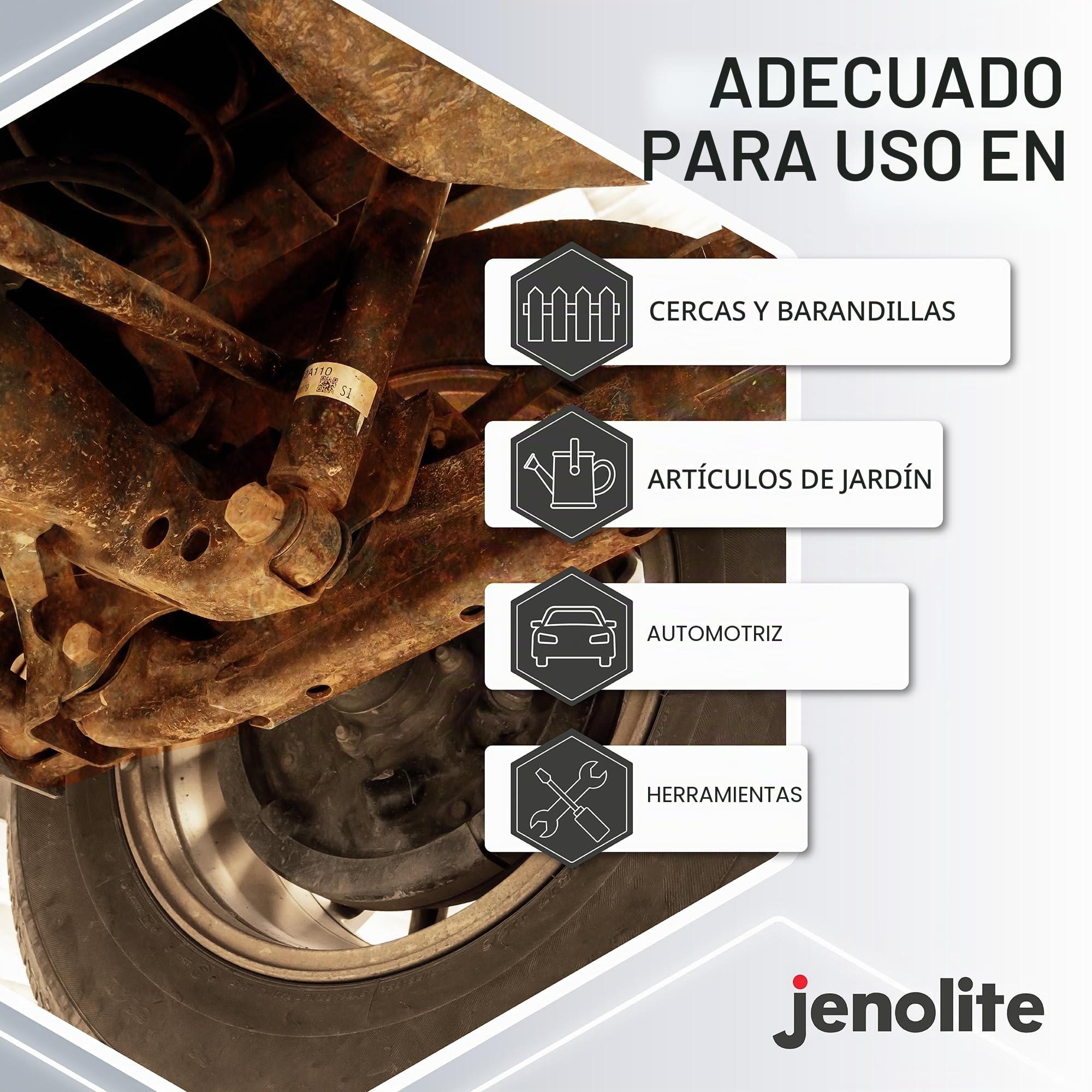 JENOLITE Convertidor de óxido spray | 500 ml | Tratamiento para óxido