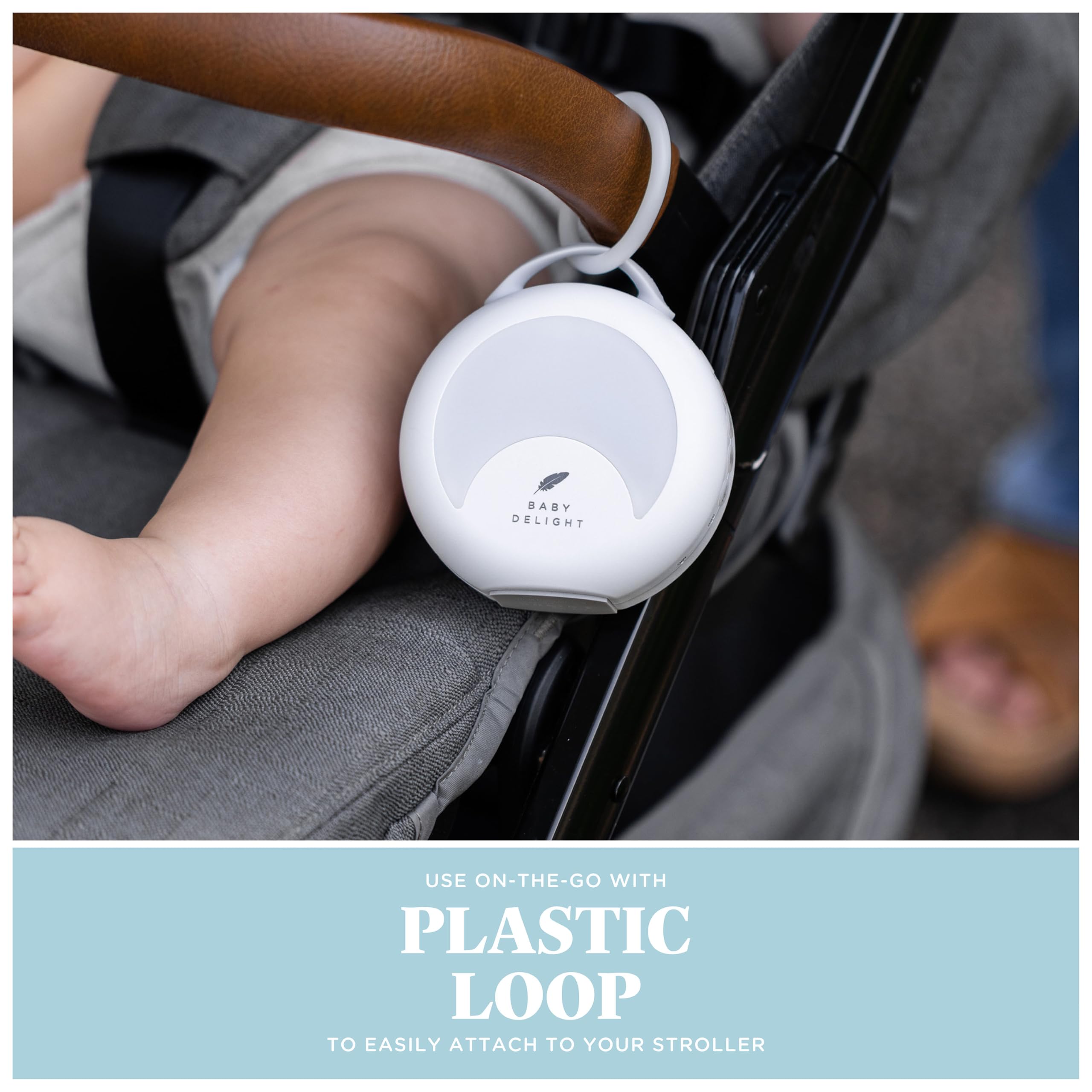 Baby Delight Tautropfen-Soundmaschine, tragbare Baby-Geräuschmaschine und Reise-Nachtlicht, 30 Schlafgeräusche, Schlaflieder, Naturgeräusche, weißes Rauschen und mehr, 8 Lichtfarben