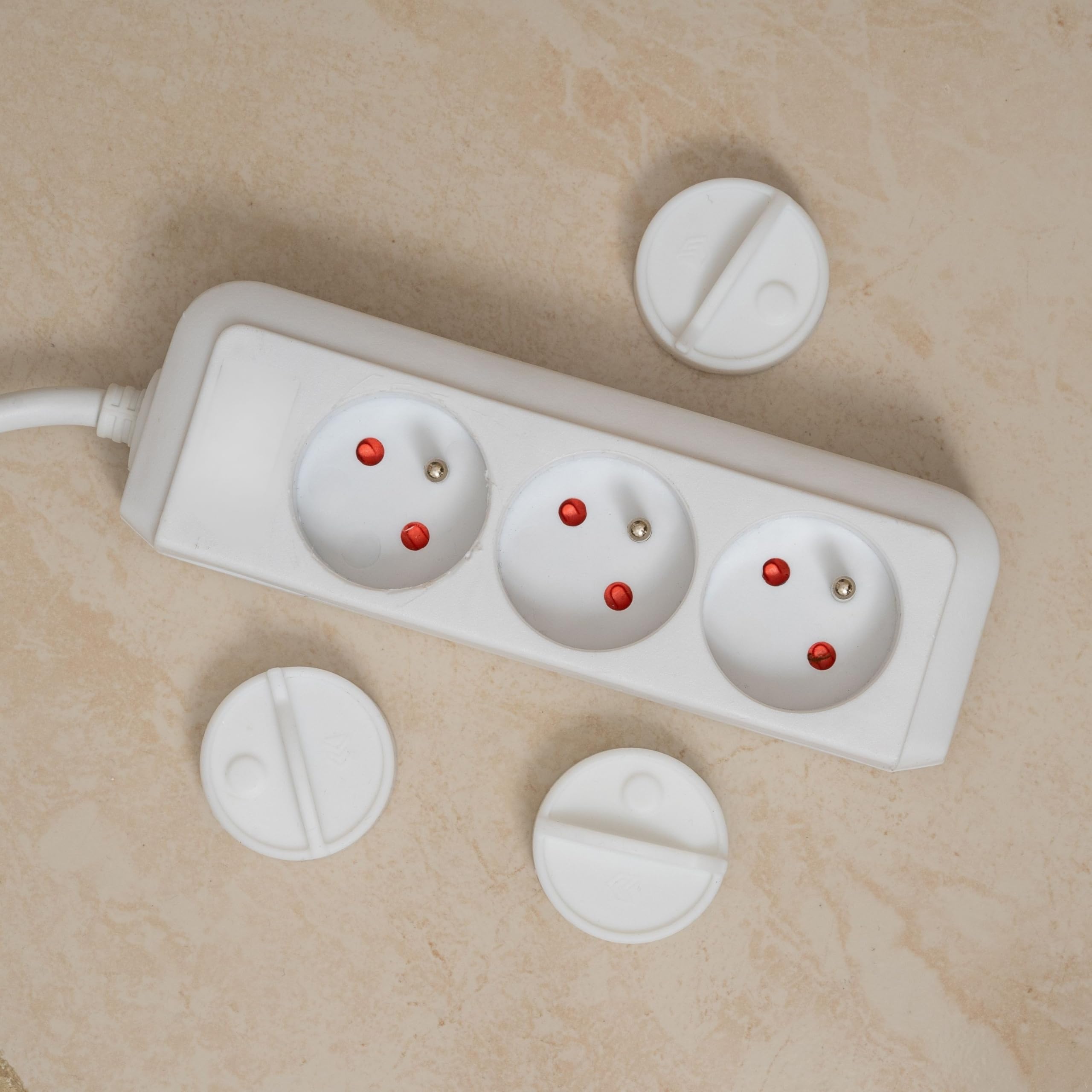 Cache-prise, 2 pièces, blanc, silicone, protection de la prise contre les éclaboussures, la poussière, couvercle de la prise type E France, capuchon pour les ouvertures de l'enrouleur de câble