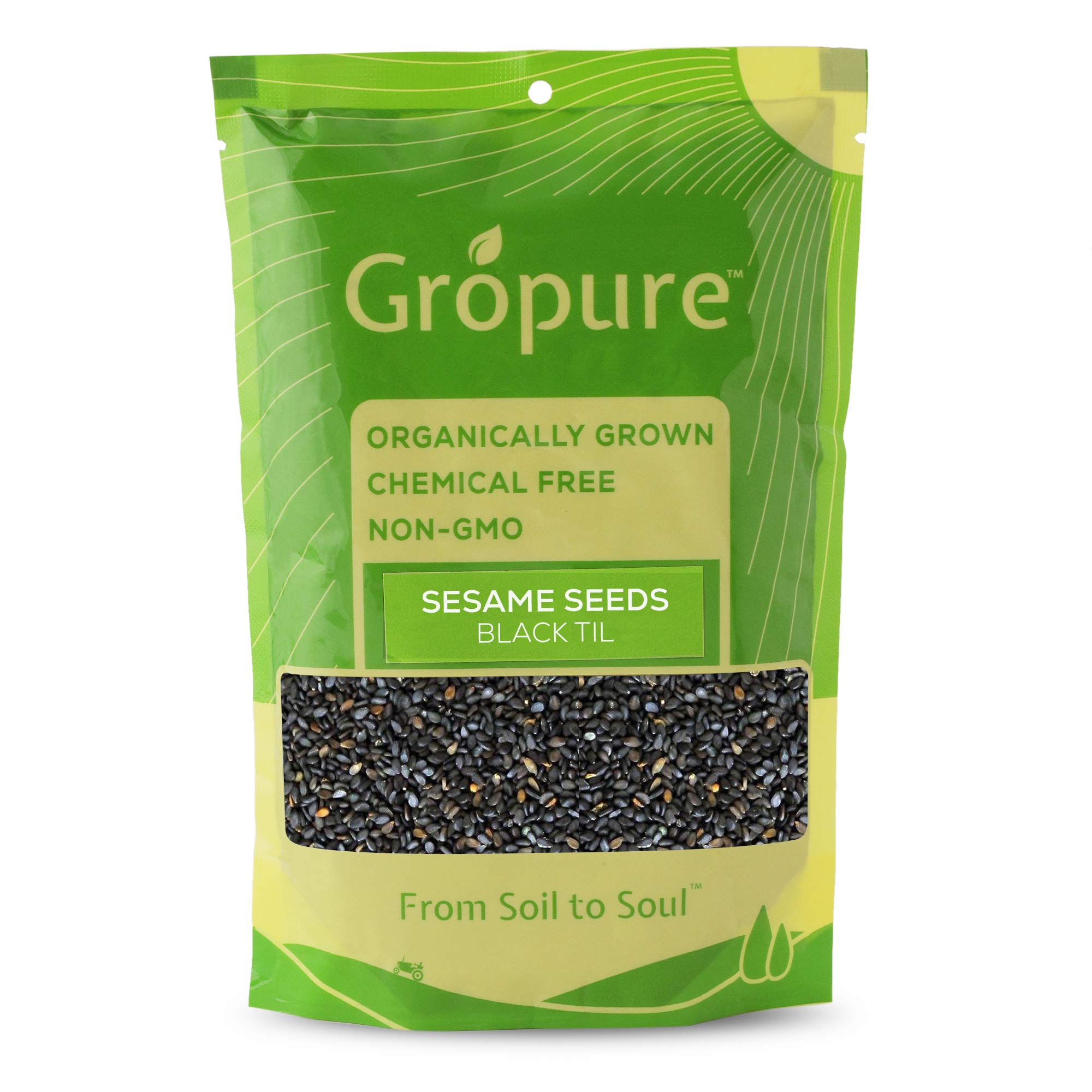GroPure Organic Black Sesame Seeds - 400g I Black Til I Great ENERGY BOOSTERS I Very popular Health Foods I Powerhouse of Nutrients I Directions to Use- Sprinkle them over your cereals, noodles or rice I Mix with your yogurt or smoothie to give it th (B085NS6Q8N) Amazon Price History, Amazon Price Tracker
