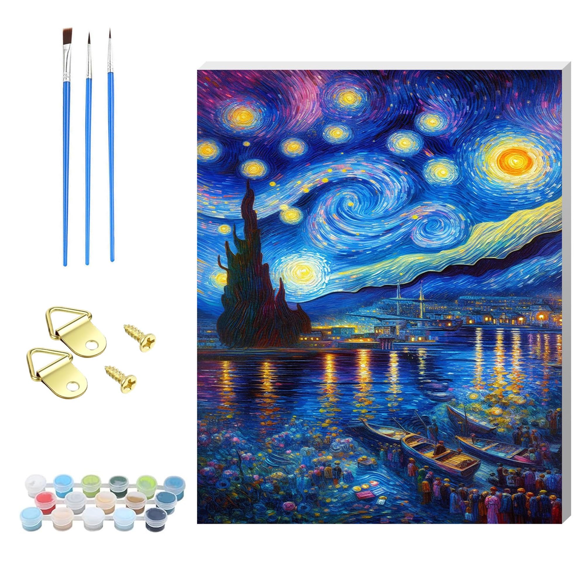 Zhosoho Cat2 Diy Paint By Numbers For Adults,Wooden Framed Painting By Number Kits On Canvas,Acrylic Color By Numbers For Adult Beginner,Gifts Decor For Home Wall Room (Cat2)