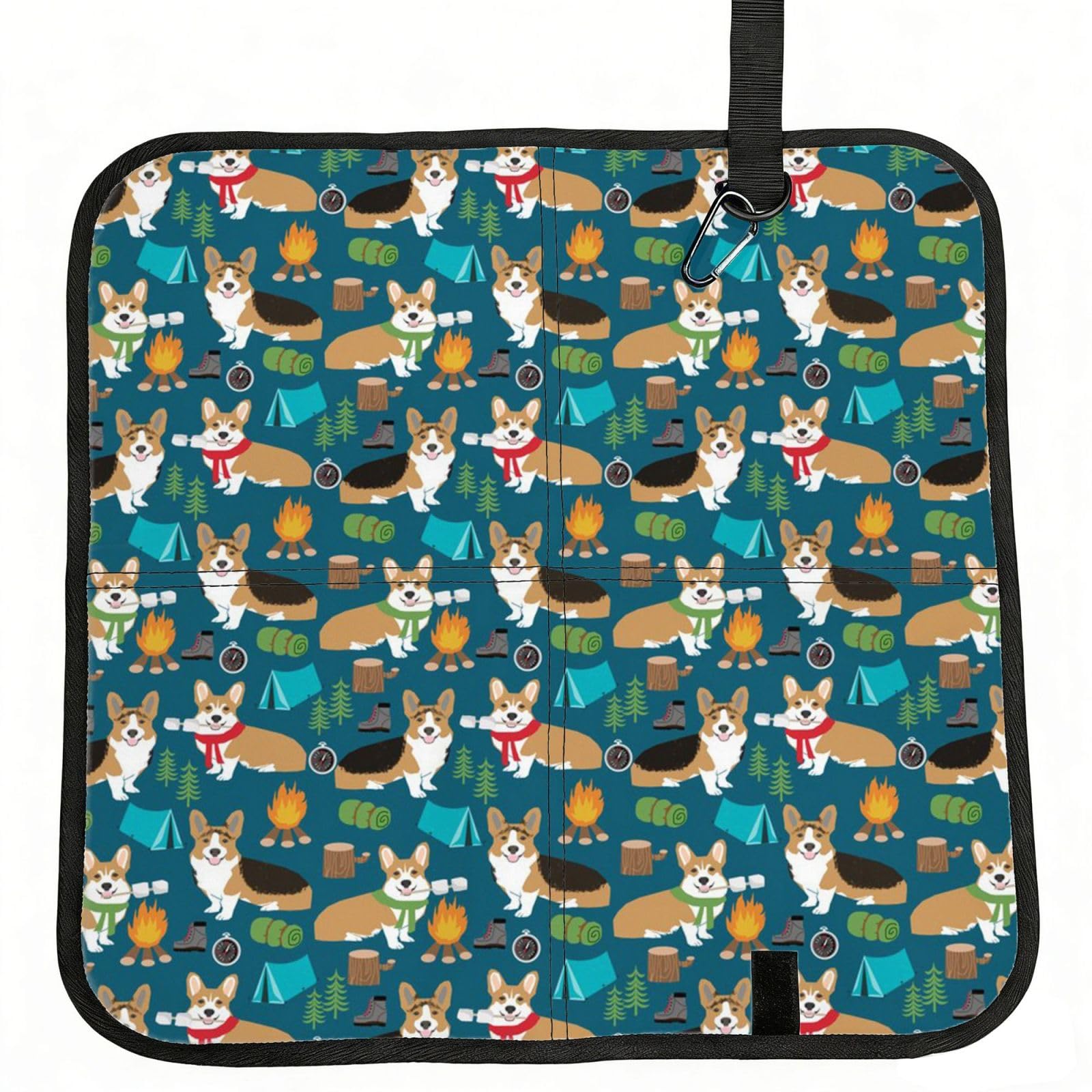 ERCgad Dog Print Foldable Seat Cushion Portable Chair Pad Lightweight Travel Outdoor Office Home