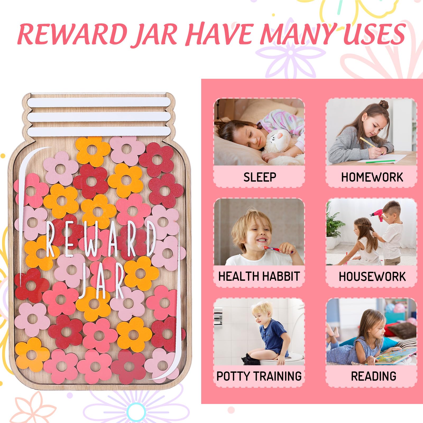 Reward Chart For Kids Daisy Flowers Reward Jar For Kids - Behavior ...