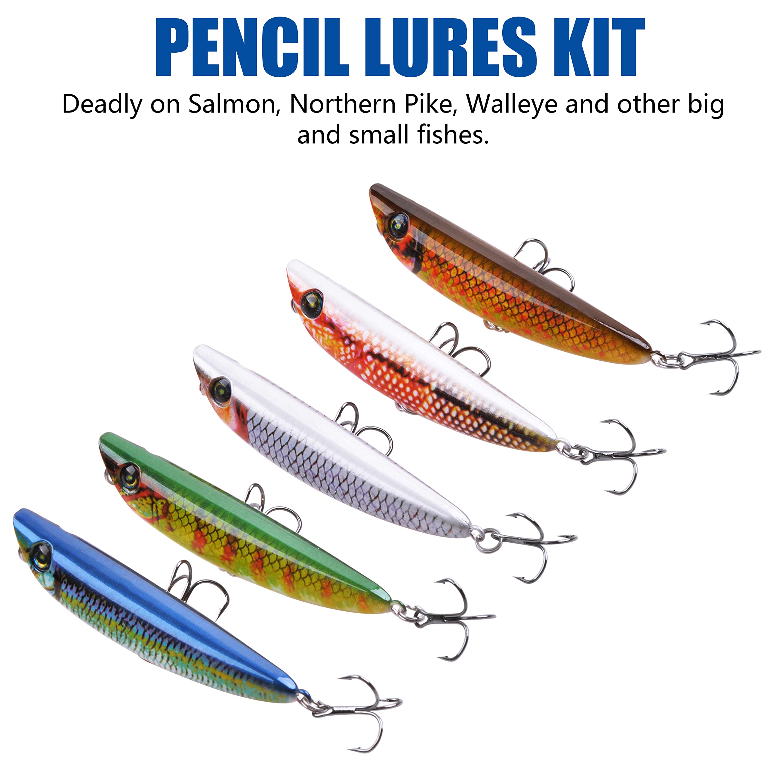 Fishing Lures Hard Bait Set - 6-Piece VIB/Crankbaits, 2.75 Inch, 0.23oz, ABS, 3D Eyes, For Bass Trout Walleye