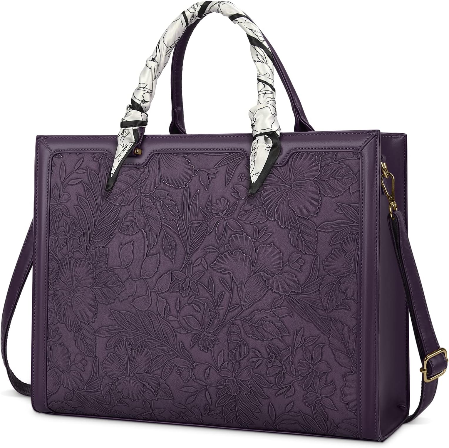 Laptop Bag for Women 15.6 Inch Leather Tote Bag Briefcase Waterproof Work Bag Business Office Bag Large Handbag Shoulder Bag