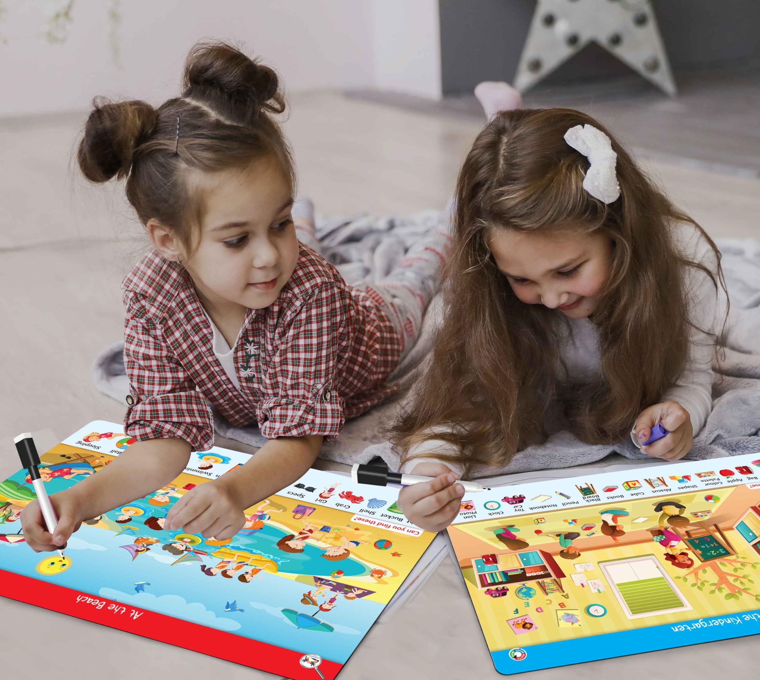Search & FIND Expedition and Giant at The Farm Colouring Poster | Combo of 1 Activity mat with Pen and 1 Colouring Poster | Imaginative Harvest: Giant Farm Coloring Poster and Search & Find Mat 2