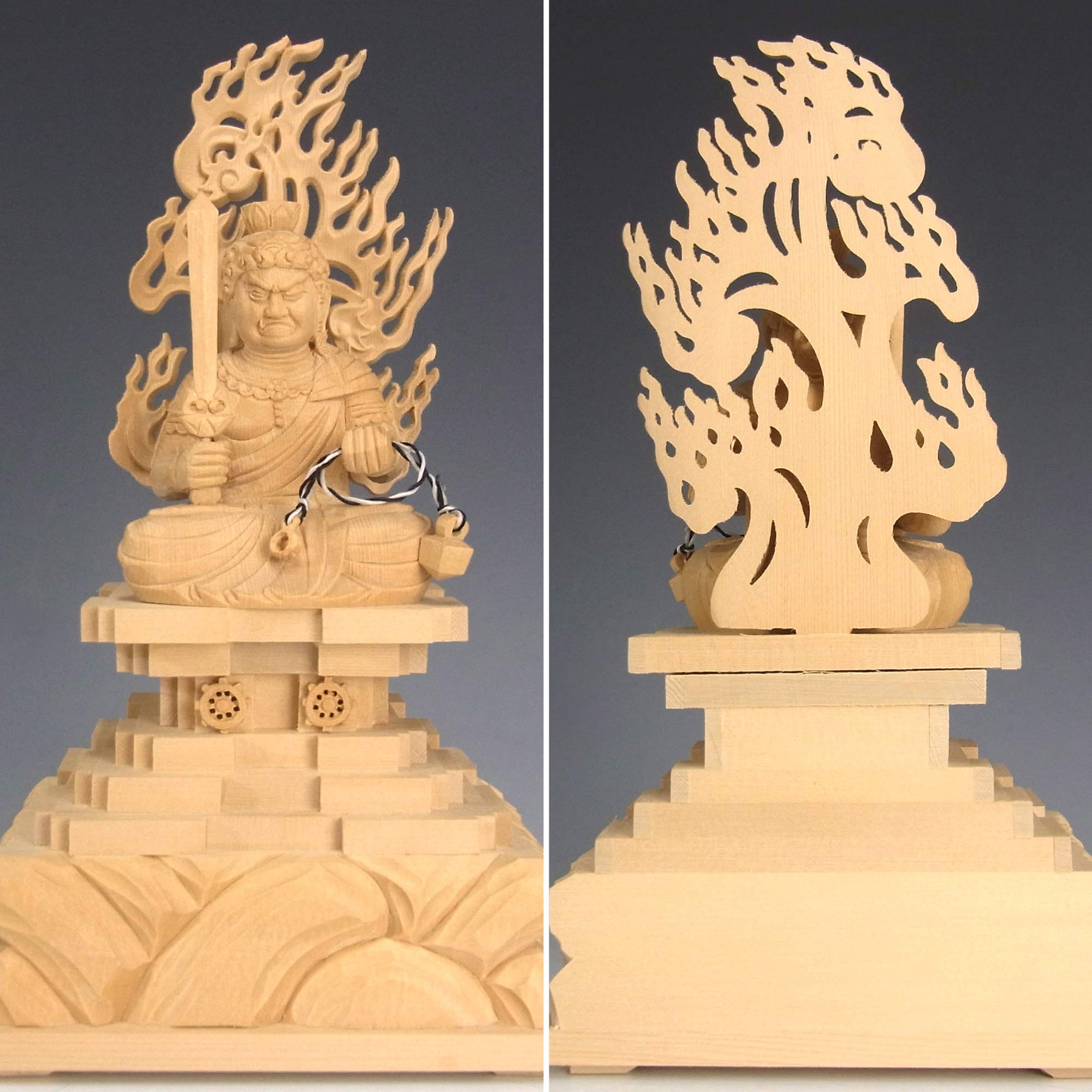 不動明王』木彫り 木造り 高さ20cm 時代物