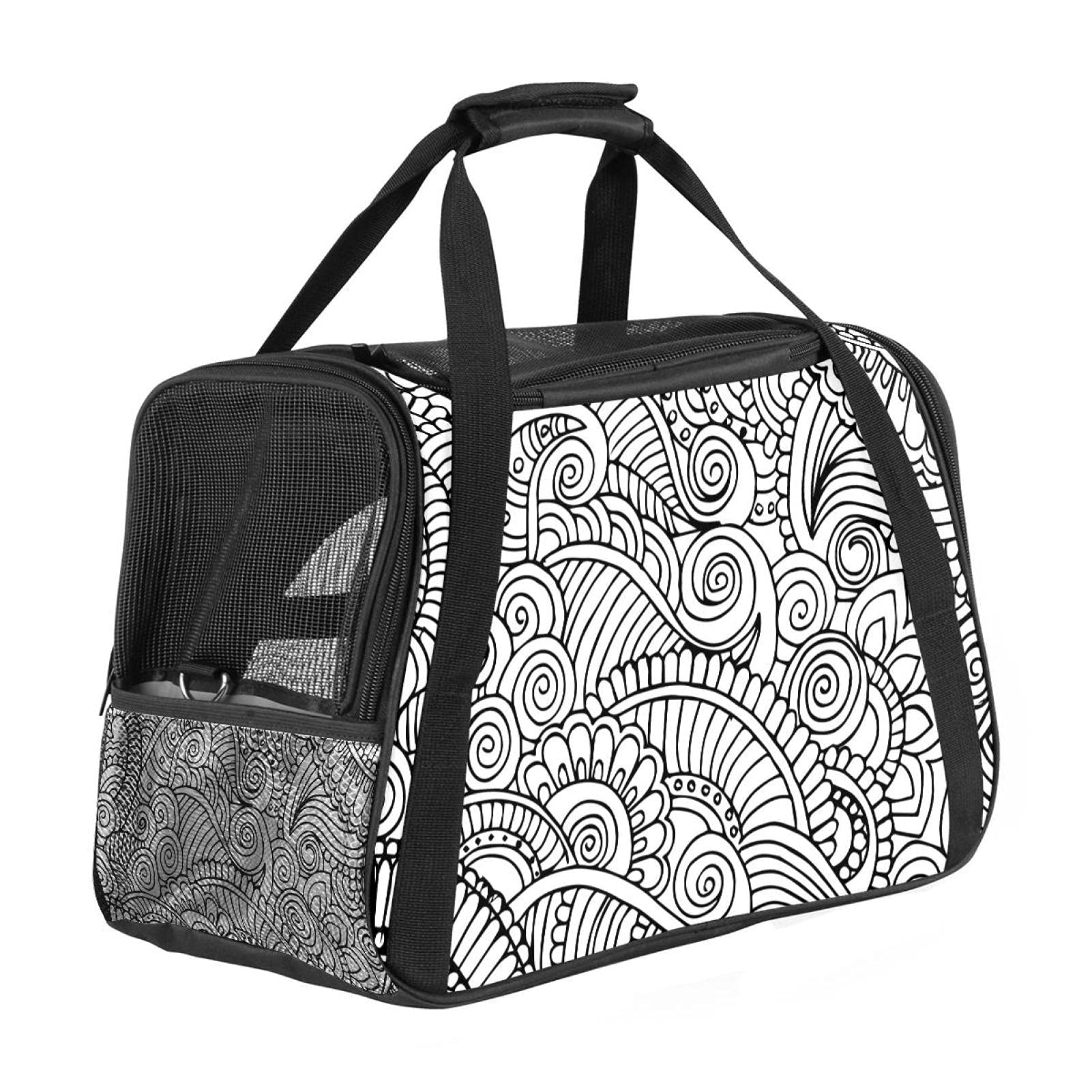 Sac de transport pour animal premium imprimé mandala henné chic