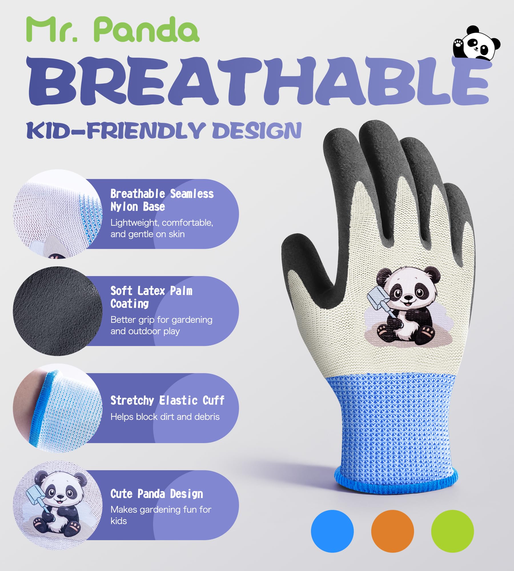 Migliore Wear 2 paar werkhandschoenen voor kinderen, tuinhandschoenen voor kinderen, latex beschermende handschoenen met handpalmcoating, voor 2-4 jaar (XS