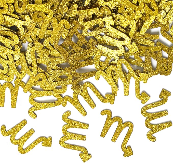 Scorpio Birthday Confetti, Big Scorpio Energy Paper Scatter, 12 Constellation October December Birthday Table Confetti, Horoscope Astrology Birthday Party Decorations Supplies, 200pcs, Gold Glitter
