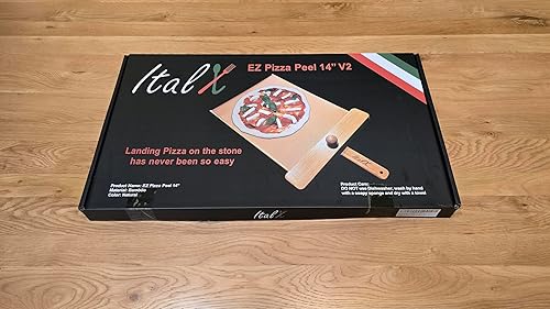 Miniatura 4 de EZ Pizza Peel 14 (tamaño real de 13.46 pulgadas), cáscara de pizza autolanzable, pelada deslizante (también disponible 12 pulgadas, 16 pulgadas y