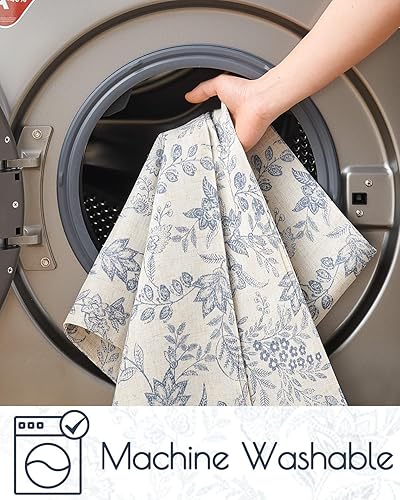 Miniatura 7 de jinchan Juego de 4 manteles individuales de lino con diseño floral de otoño, rústico, estilo campestre botánico, al aire libre, para cocina,