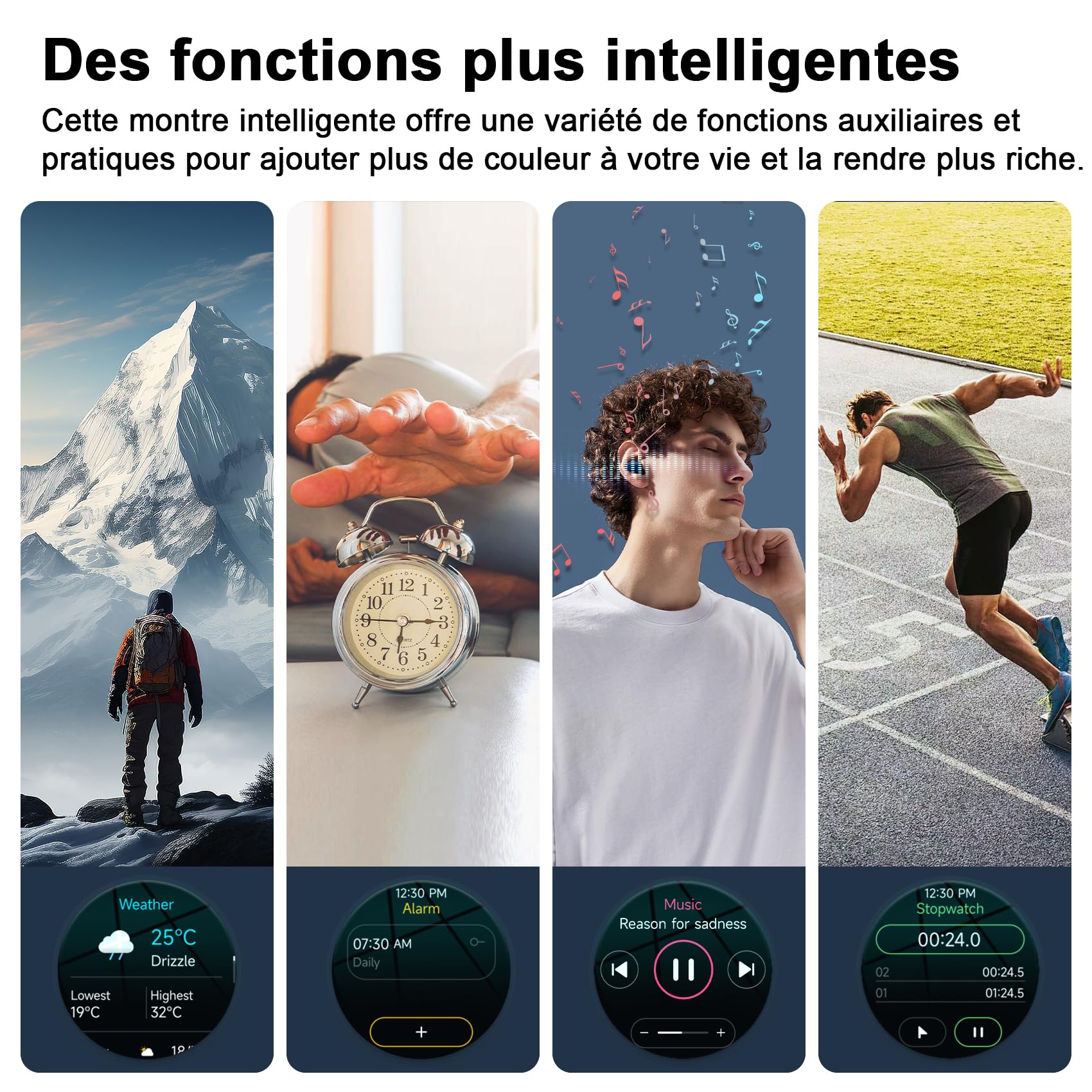 Blackview Montre de Fitness 1,39 Pouces pour Hommes et Femmes avec Saturation en oxygène du Sang et Surveillance du Sommeil, 100 Modes Sportifs, étanchéité IP68 (Disponible pour iOS et Android).