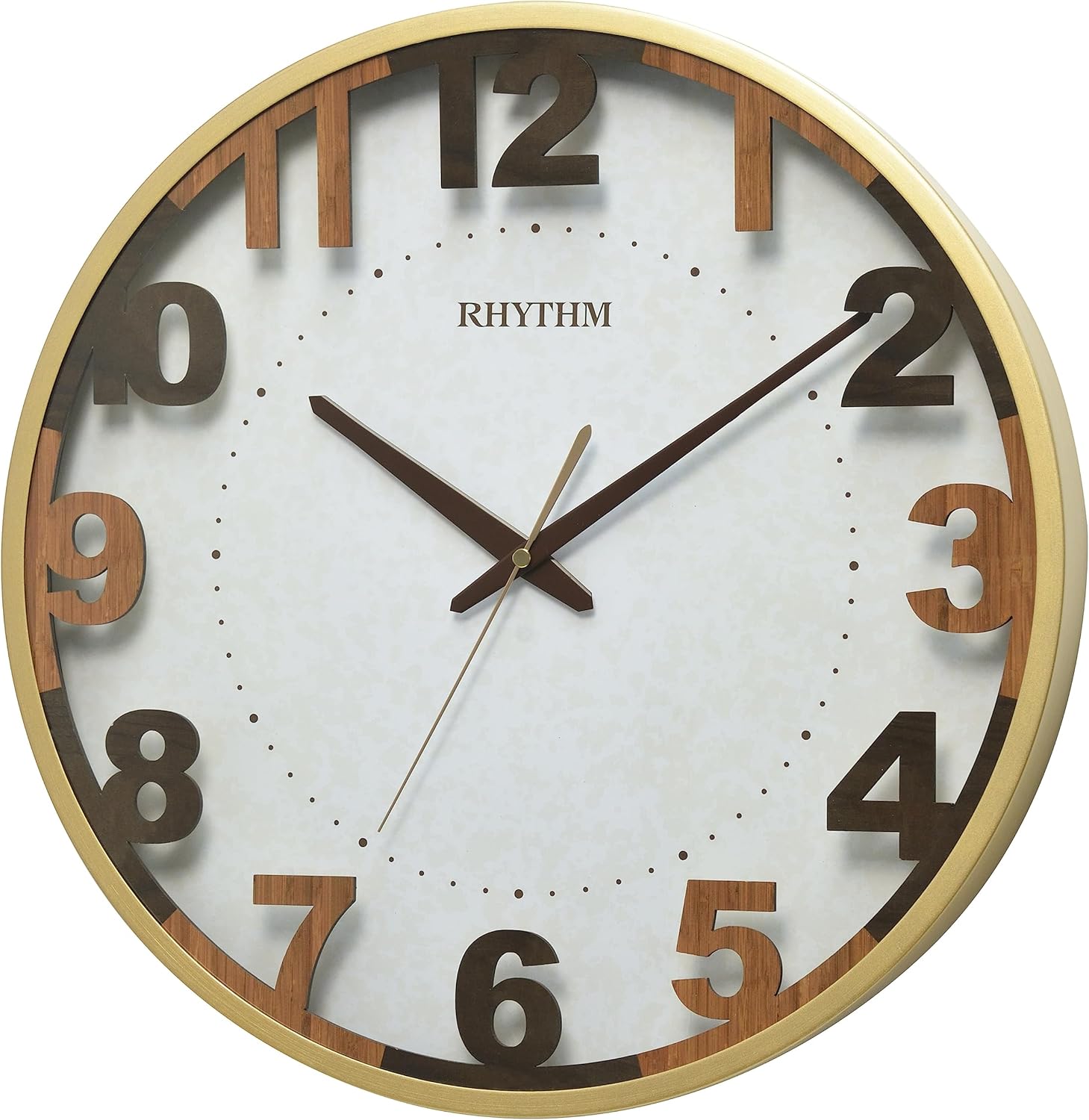 Amazon.com: Rhythm CMG603NR18 3D Numerals Aluminium Frame Wall Clock ...