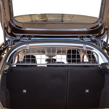 Travall Dog Barrier Compatible with Vauxhall Corsa and Peugeot 208 5 Door Hatchback 2019-Current Vehicle Specific Trunk Guard Tailored Fit Luggage Pet Barrier