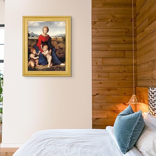 Vista 135 de Cabaña perdida de San Jorge y el dragón de Raphael Impresión en marco plano negro Reproducción de pintura de obras de arte fino Póster 2-San