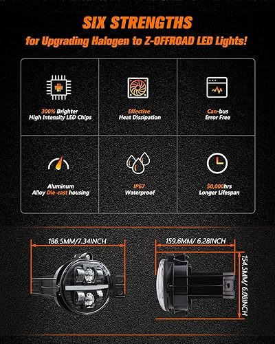 Miniatura 7 de Z-OFFROAD Conjunto de luz antiniebla LED aprobada por DOT con DRL blanca compatible con Dodge Ram 1500 2002-2008 Dodge Ram 25003500 2003-2009 -1 par