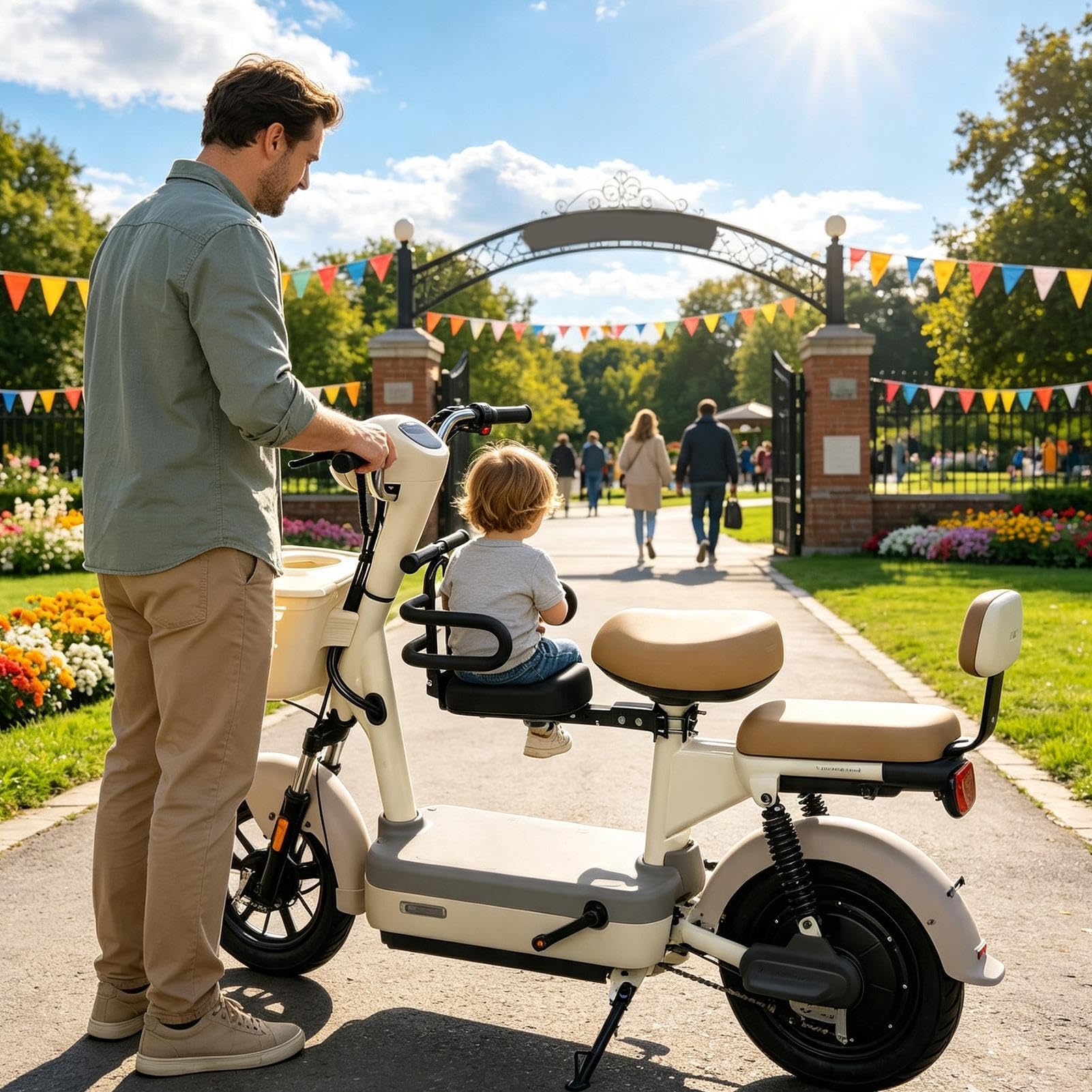 Seggiolino per bicicletta elettrica per bambini, pieghevole, di sicurezza