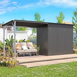 8 Classic Octagon Gazebo Ideas Backyard Lovers Want 29 AECOJOY 8x4 FT Outdoor Storage Shed & Hardtop Gazebo Combo, 14x4FT Metal...