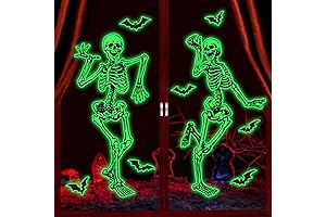 Halloween Glow in the Dark Window Clings - Skeleton Decals