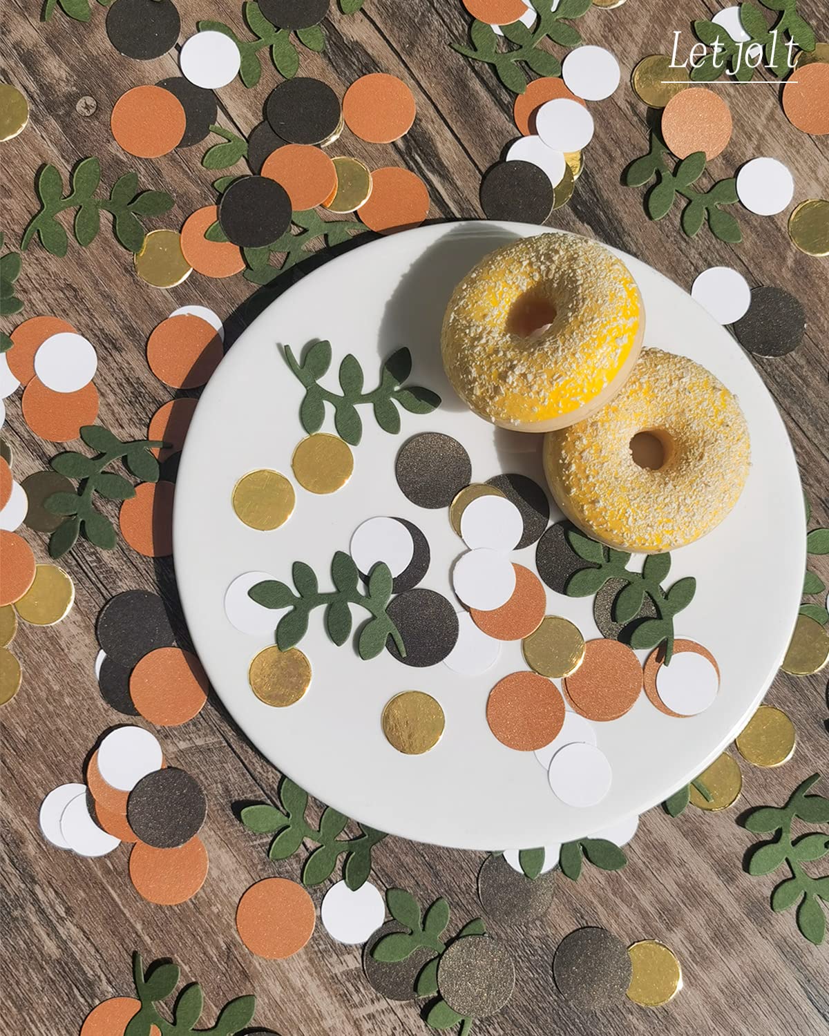 Greenery Gold Eucalyptus Coffee Dots Confeti Baby Shower Verde Oro Pascua Scatter Mesa Decoración Naturaleza Fiesta Novia Fiesta Fiesta Boda Aula Guardería Suministros 210 Piezas