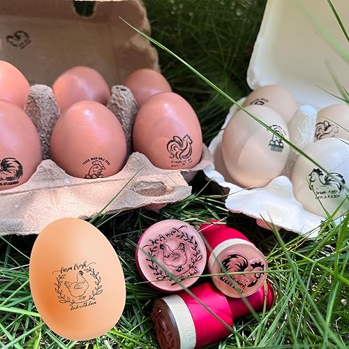 Sellos de huevos personalizados para huevos frescos, sello de huevo de pollo personalizado, etiquetas de huevo, sello de logotipo de granja, larga