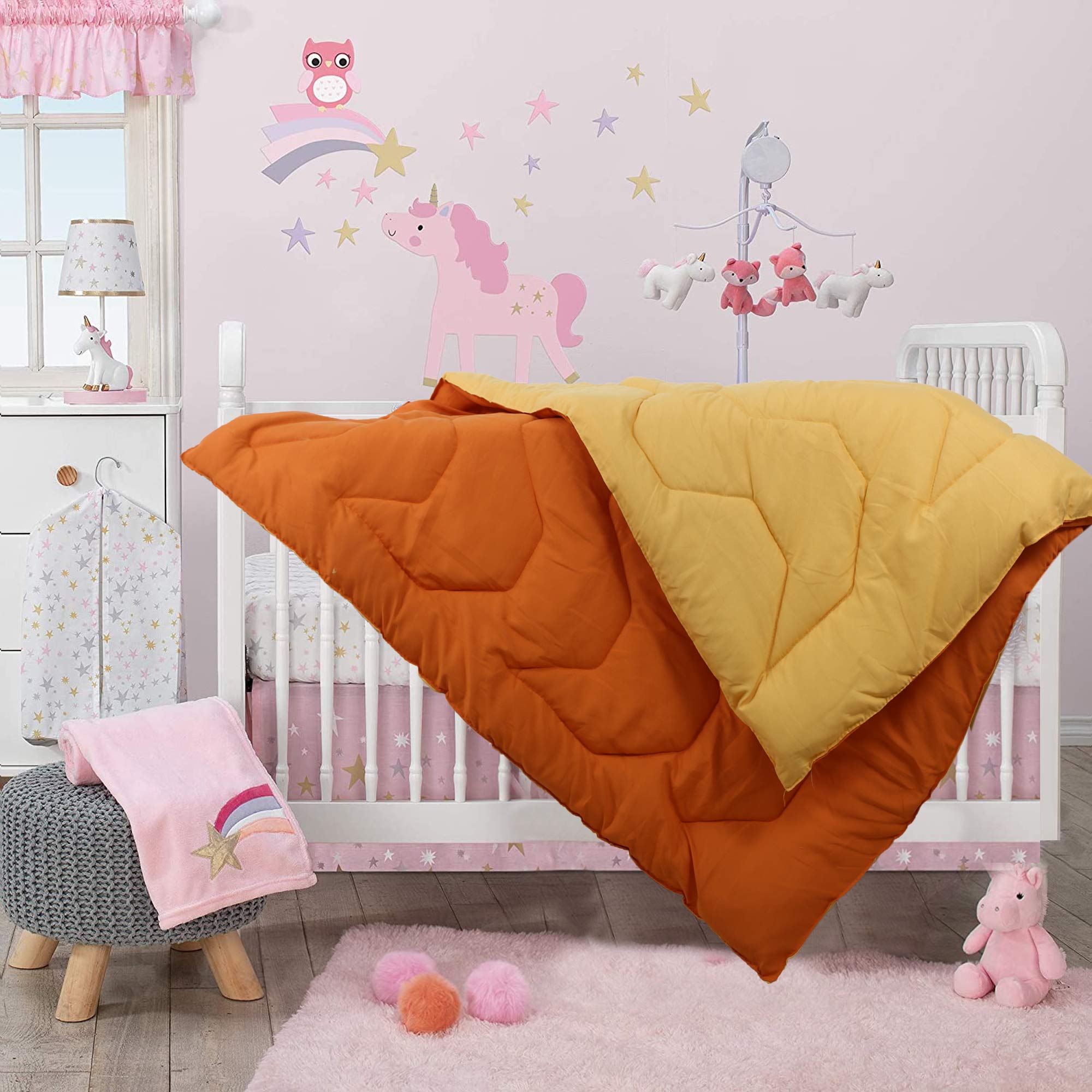 URBAN HAAT Polyester 200 GSM All Season Reversible Comforter for Kids (0-9 Years , Standard , Yellow and Orange)-image-15