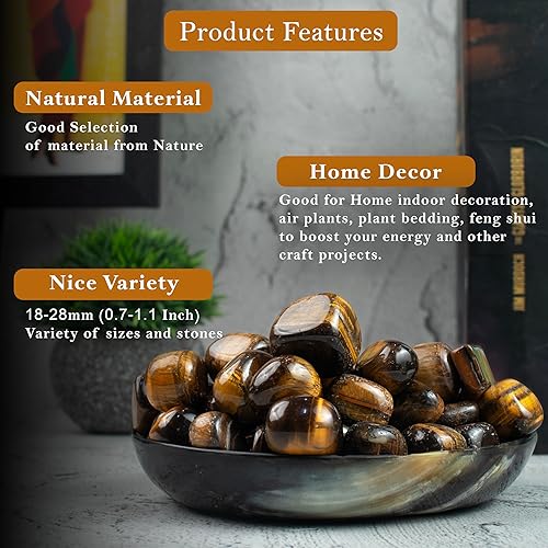 Miniatura 4 de ZAICUS Piedras pulidas y cristales de ojo de tigre a granel, piedras preciosas irregulares pulidas naturales y cristales para Wicca, relleno de