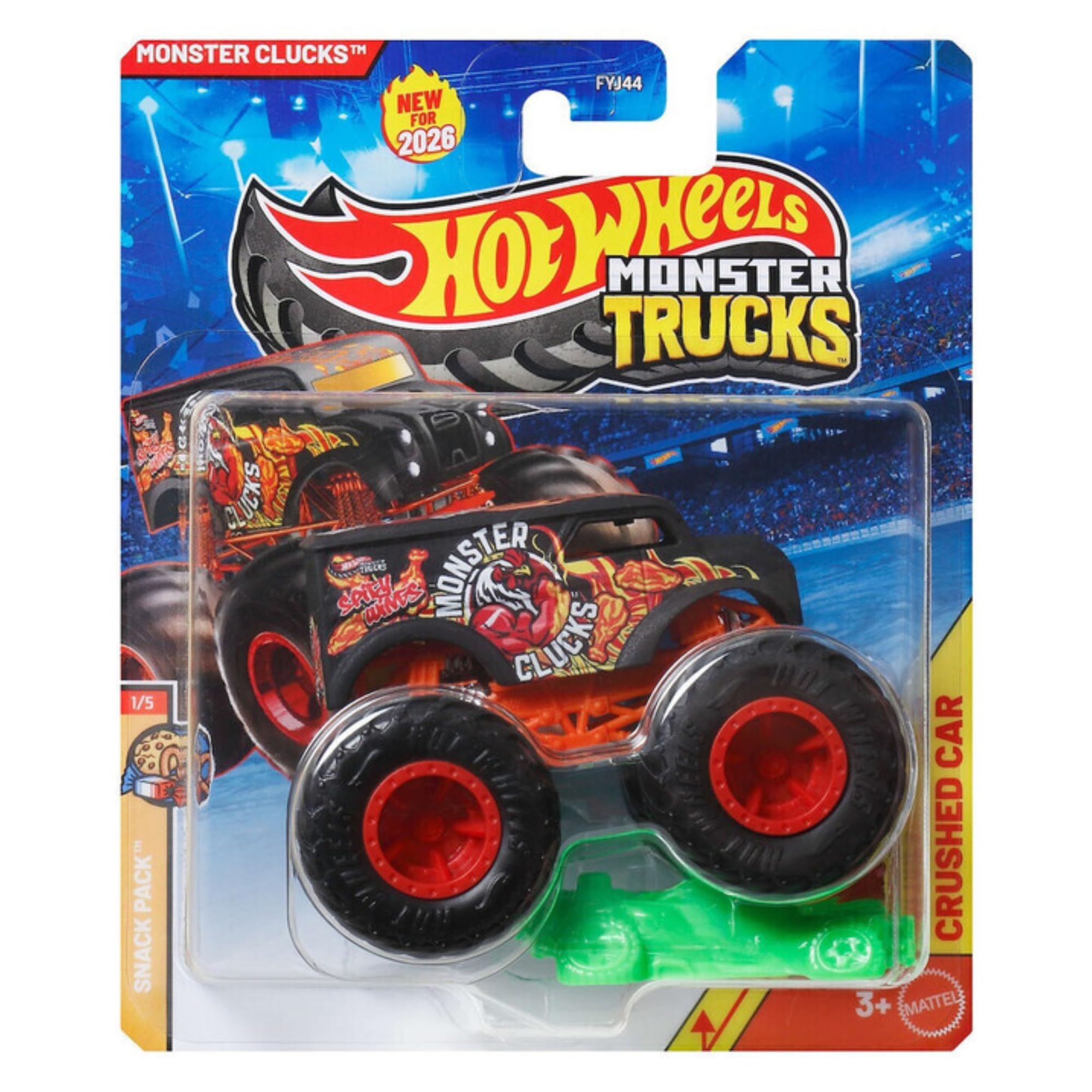 Hot Wheels Monster Trucks - (Monster Clucks JHY47), Green, 2 cm x 3 cm x 1 cm