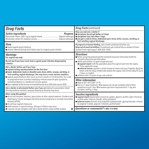 Miniatura 20 de Yaxa Basic Care Crema vaginal de nitrato de miconazol (4 por ciento), tratamiento de infección por levadura de 3 días para mujeres, 0.18 onzas - 3