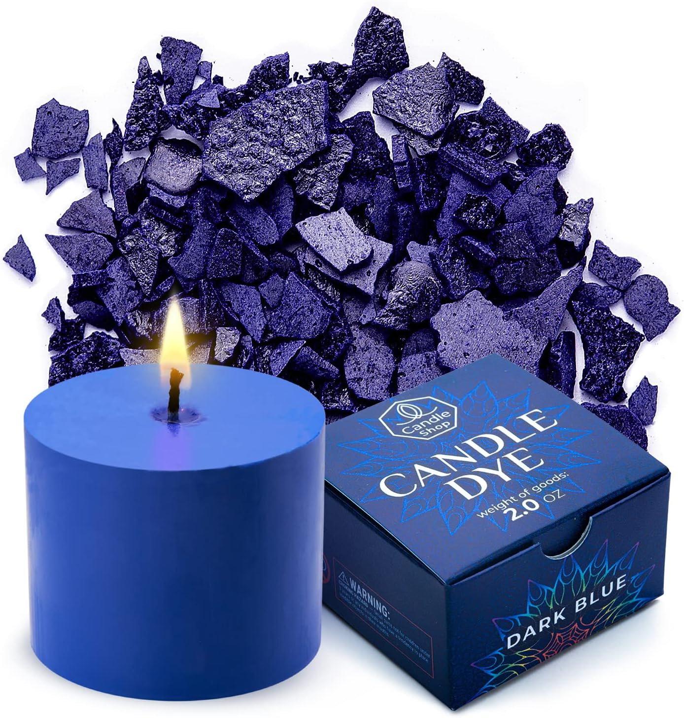 Dark Blue Candle Dye 2oz for Soy Candle Making – Highly Concentrated Candle Wax Dyes – Candle Shop Premium Color Dye Chips for Soy Wax, Beeswax, Paraffin