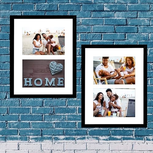 Miniatura 6 de Tasse Verre Marco de fotos de collage blanco de 11 x 14 pulgadas (paquete de 2)  Con cubierta frontal de vidrio de alta definición  Muestra dos