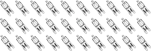 Paquete de 30 lentes transparentes de 25 vatios Q25G9CL120V G9 JCD 120 voltios T4 JD tipo halógeno para la casa, bombilla colgante tipo acento Spot