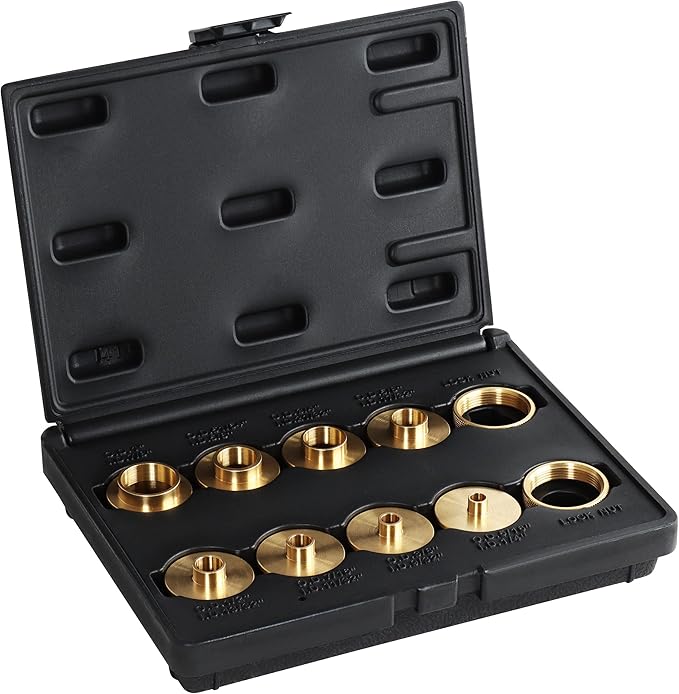 DCT Brass Router Template Guides Bushing 10Piece Set & Black Carrying