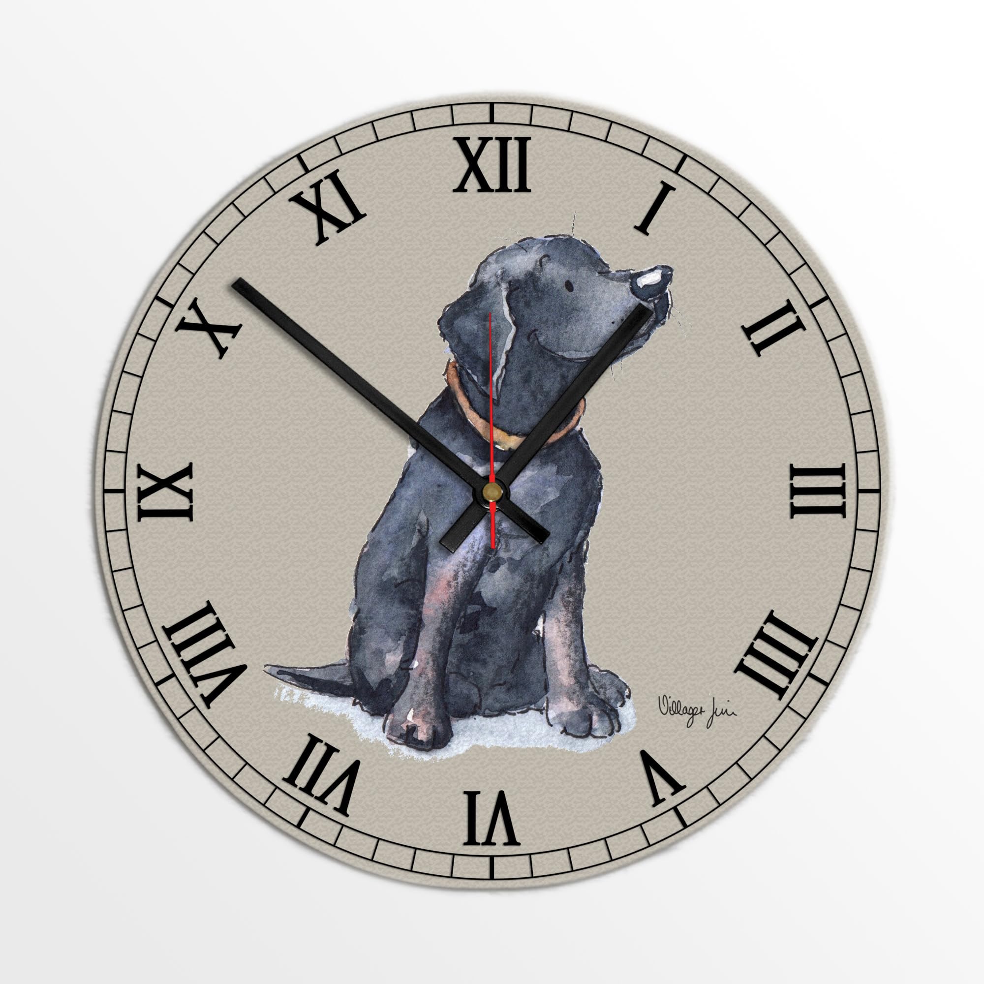 Image Industry Labrador Black Clock - Glass Clock - Wall Clock - Dog Lovers - Dog Gift